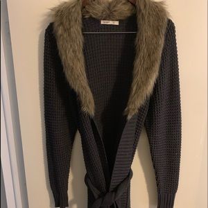 Old Navy Fur Cardigan with tie